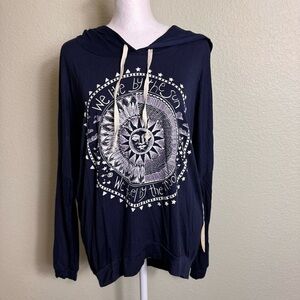Moonchild Women's Pullover Navy Size M Hoodie Lightweight NWT‎ Long Sleeves